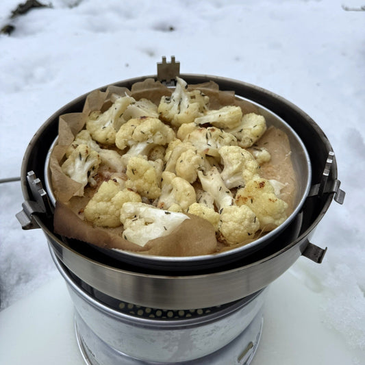 Parmesan-Baked Cauliflower with Cured Ham and Pinsa